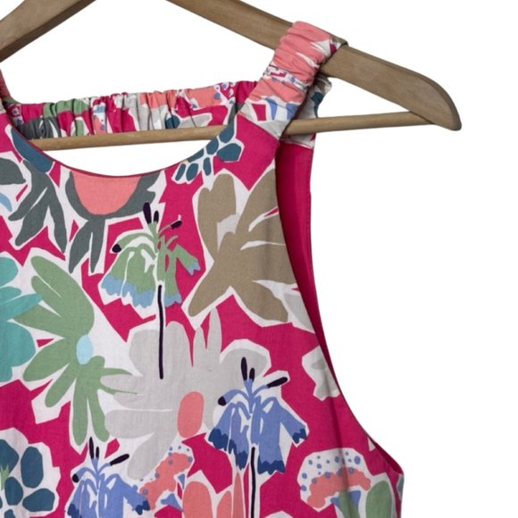 ZARA | Pink Open Back Floral Tiered Summer Dress | Size M - Picture 4 of 11